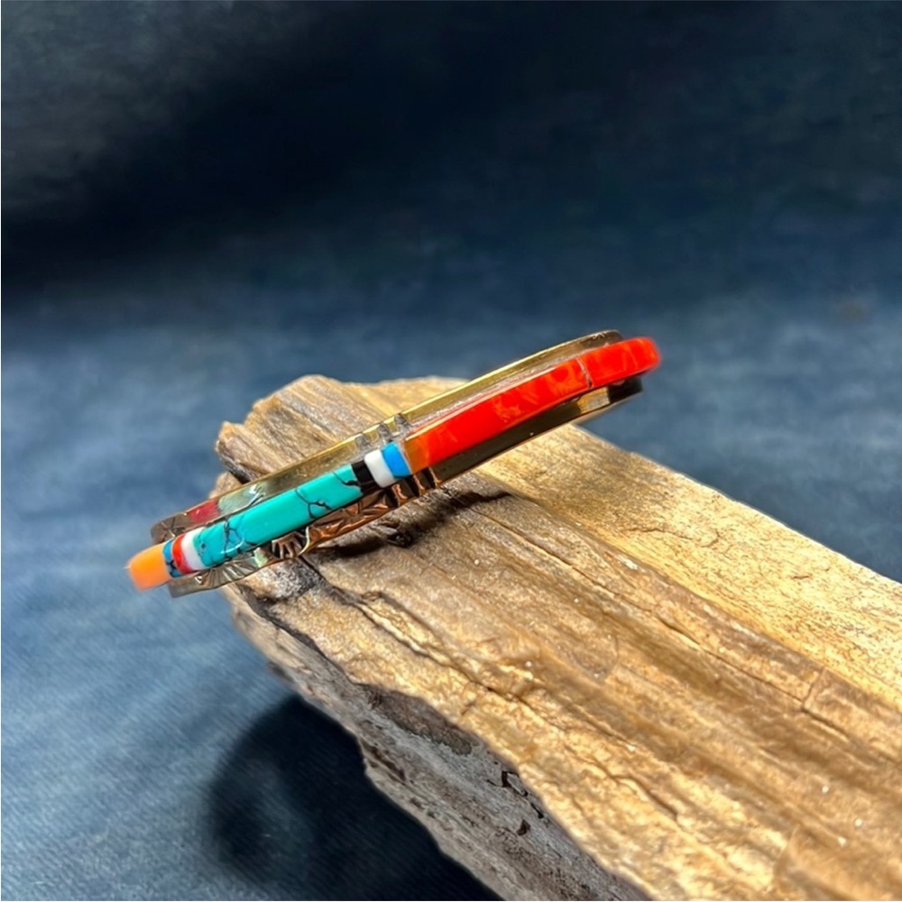 Colorful Inlay Bangle Bracelet